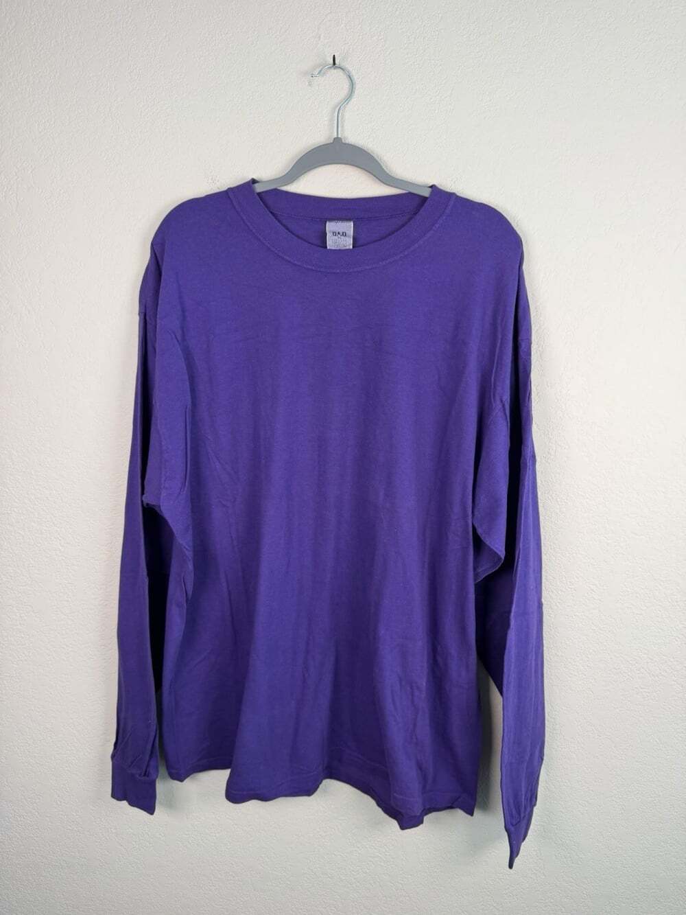 Vintage Gap Long Sleeve T-Shirt Mens XL Bright Purple Crewneck 90s Made in USA
